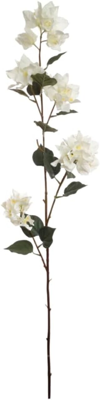 47" White Bougainvillea Spray - Lifelike Floral Accent for Stunning Decor | Realistic 47-Inch Bougainvillea Branch | Elegant White Blossoms | Perfect for Home, Events, and Weddings